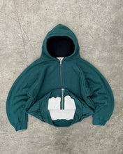 Load image into Gallery viewer, FADED GREEN THERMAL LINED ZIP UP HOODIE - 1990S
