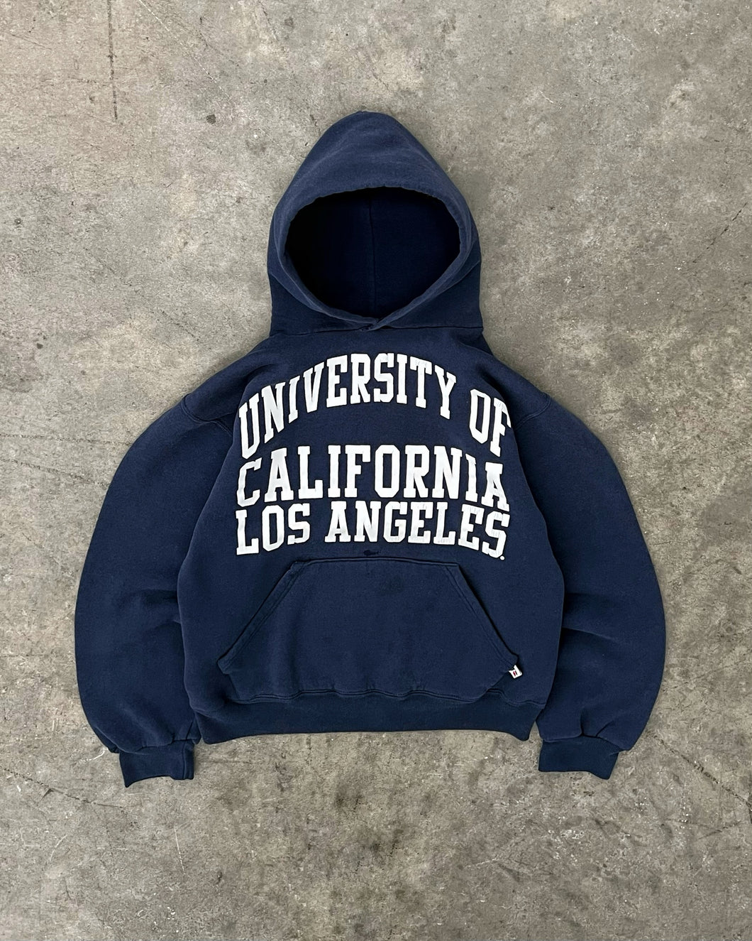 FADED NAVY BLUE “UCLA” RUSSELL HOODIE - 1990S
