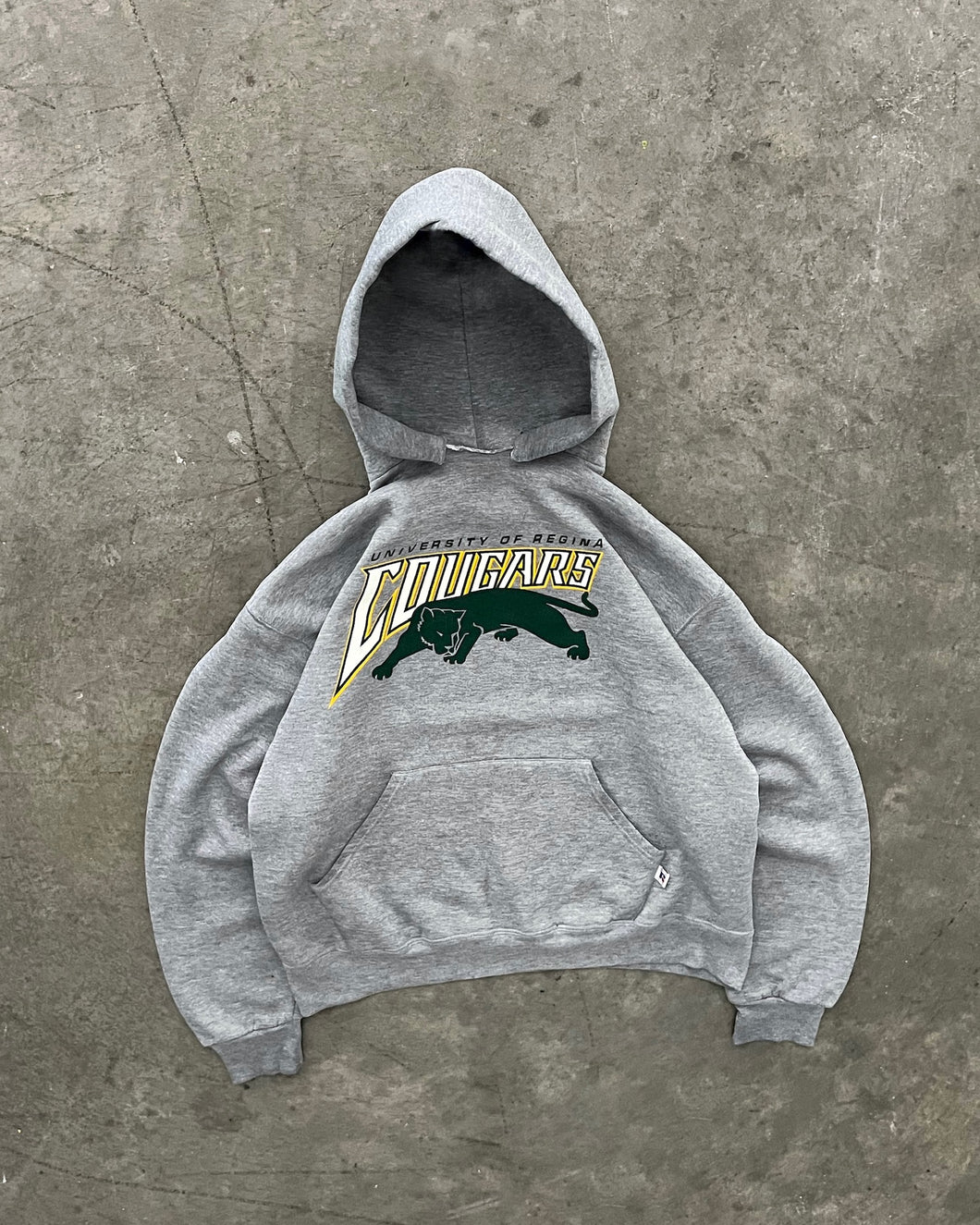 HEATHER GREY “COUGARS” RUSSELL HOODIE - 1990S