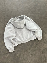 Load image into Gallery viewer, ASH GREY WAFFLE LINED ZIP UP HOODIE - 1990S
