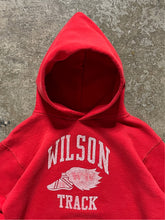 Load image into Gallery viewer, FADED RED “WILSON TRACK” RUSSELL HOODIE - 1980S

