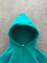 Load image into Gallery viewer, FADED TURQUOISE RUSSELL ZIP UP HOODIE - 1990S
