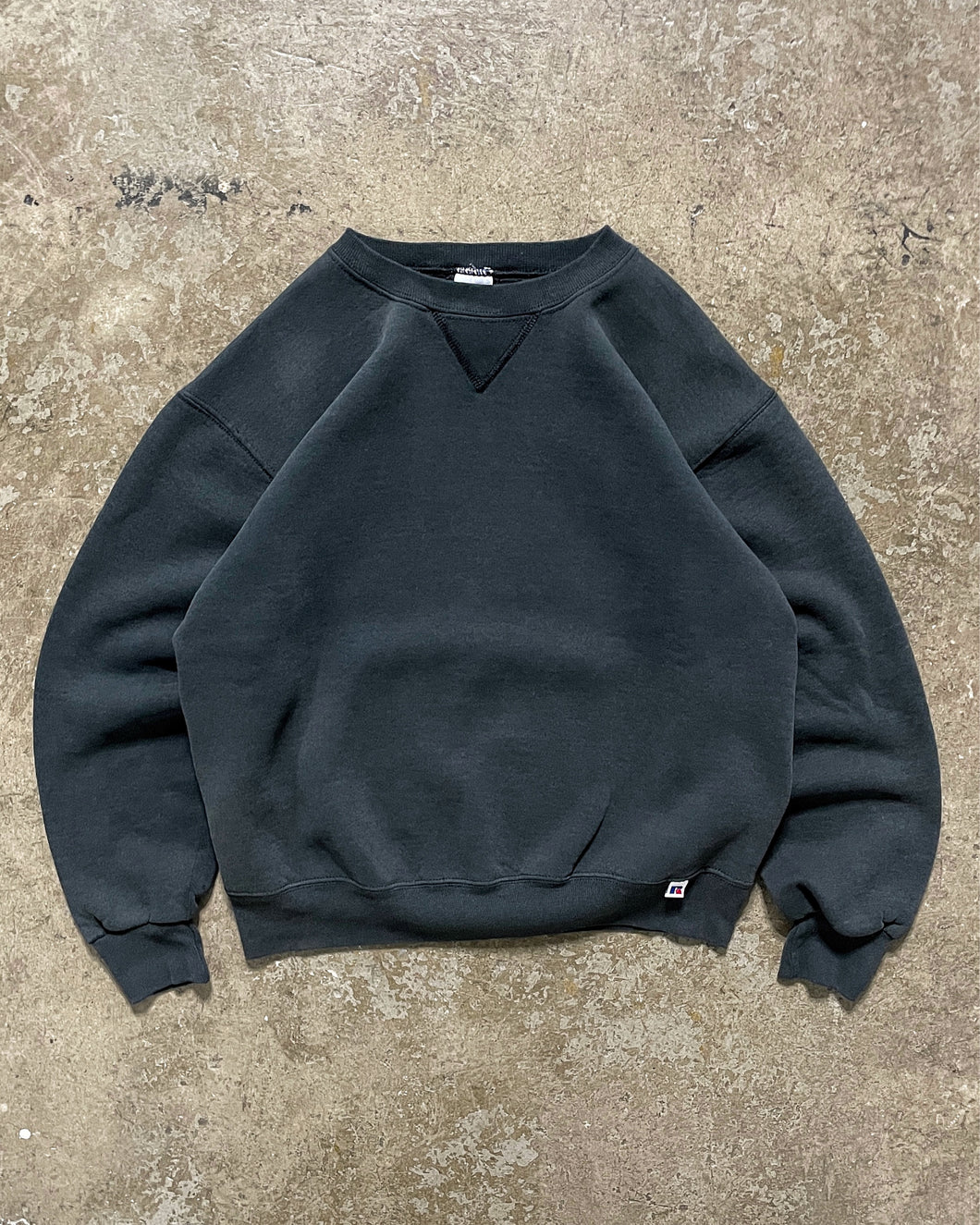 FADED BLACK RUSSELL SWEATSHIRT - 1990S