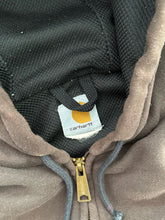 Load image into Gallery viewer, FADED BROWN CARHARTT THERMAL LINED ZIP UP HOODIE - 1990S
