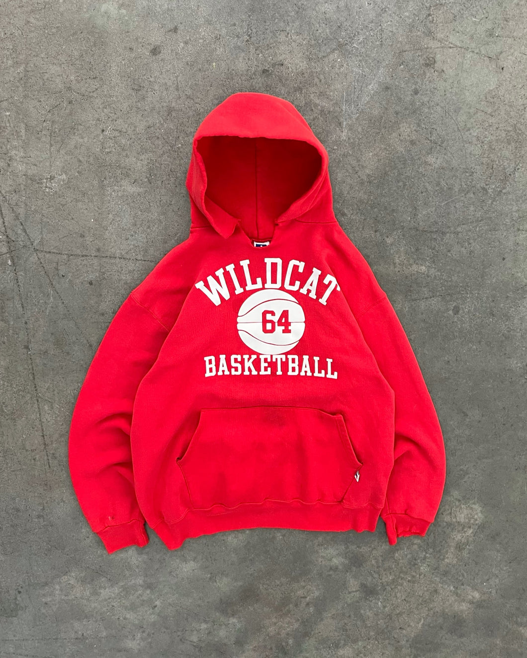 FADED RED “WILDCAT BASKETBALL” RUSSELL HOODIE - 1990S