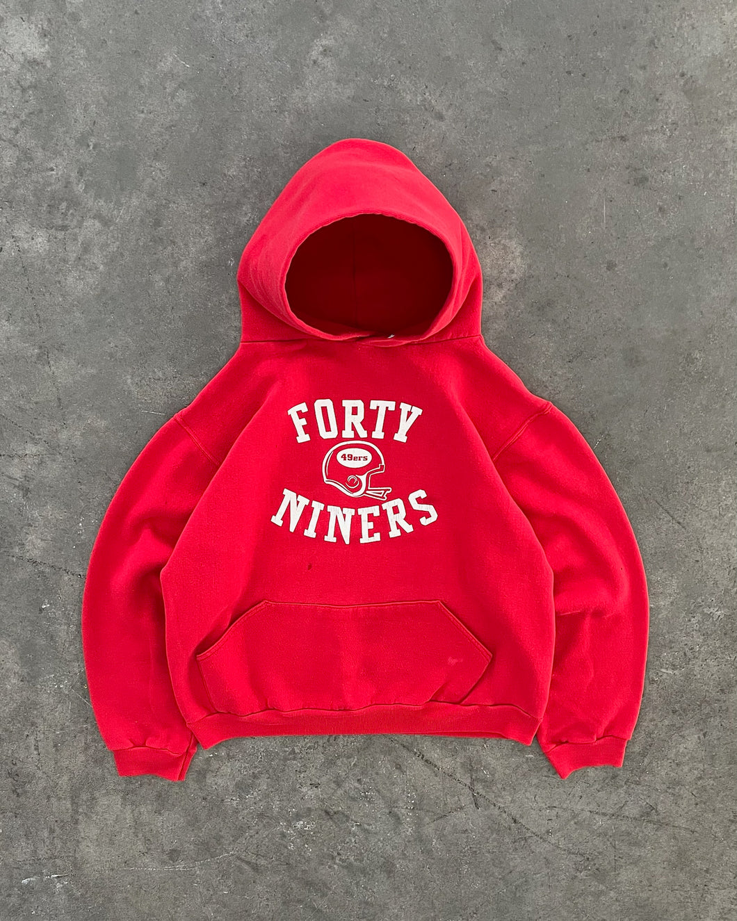 FADED RED “FORTY NINERS” RUSSELL HOODIE - 1970S