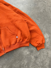 Load image into Gallery viewer, FADED BURNT ORANGE RUSSELL ZIP UP HOODIE - 1990S

