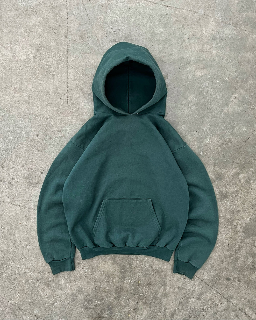 FADED DEEP FOREST GREEN HOODIE - 1990S