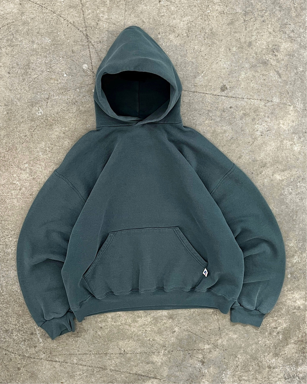 FADED DEEP FOREST GREEN RUSSELL HOODIE - 1990S