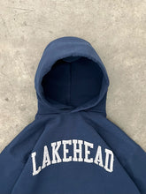 Load image into Gallery viewer, FADED NAVY BLUE “LAKEHEAD” RUSSELL HOODIE - 1990S
