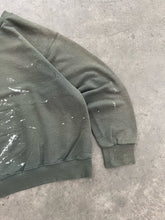 Load image into Gallery viewer, SUN FADED OLIVE GREEN PAINTERS SWEATSHIRT - 1990S
