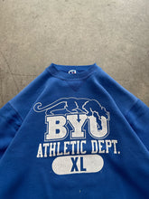Load image into Gallery viewer, FADED BLUE “BYU” RUSSELL SWEATSHIRT - 1990S
