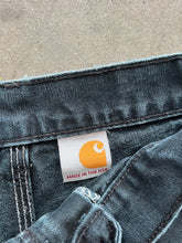 Load image into Gallery viewer, CARHARTT DISTRESSED &amp; FADED BLACK DOUBLE KNEE WORK PANTS - 1990S
