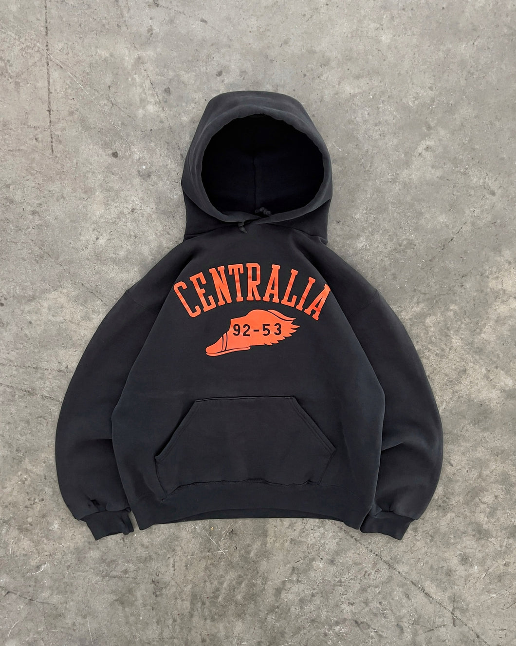 FADED BLACK “CENTRALIA” RUSSELL HOODIE - 1980S