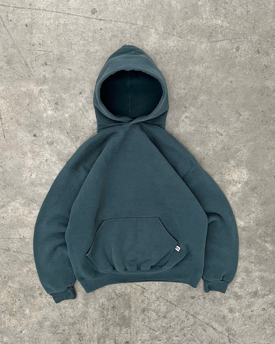 FADED DEEP FOREST GREEN RUSSELL HOODIE - 1990S