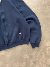 Load image into Gallery viewer, FADED NAVY BLUE ZIP UP SWEATSHIRT - 1990S
