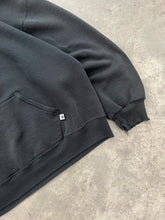 Load image into Gallery viewer, FADED BLACK REPAIRED RUSSELL HOODIE - 1990S
