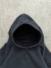 Load image into Gallery viewer, FADED BLACK &amp; REPAIRED “ЛуДа Лутка” HOODIE - 1990S
