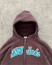 Load image into Gallery viewer, FADED BROWN “HSU JACKS” RUSSELL ZIP UP HOODIE - 1990S
