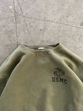 Load image into Gallery viewer, FADED OLIVE GREEN “USMC” SWEATSHIRT - 1990S
