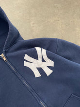 Load image into Gallery viewer, FADED NAVY BLUE “NY” RUSSELL ZIP UP HOODIE - 1990S
