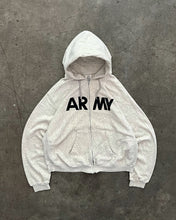 Load image into Gallery viewer, OATMEAL GREY ‘ARMY’ ZIP UP ZIP UP HOODIE - 1990S
