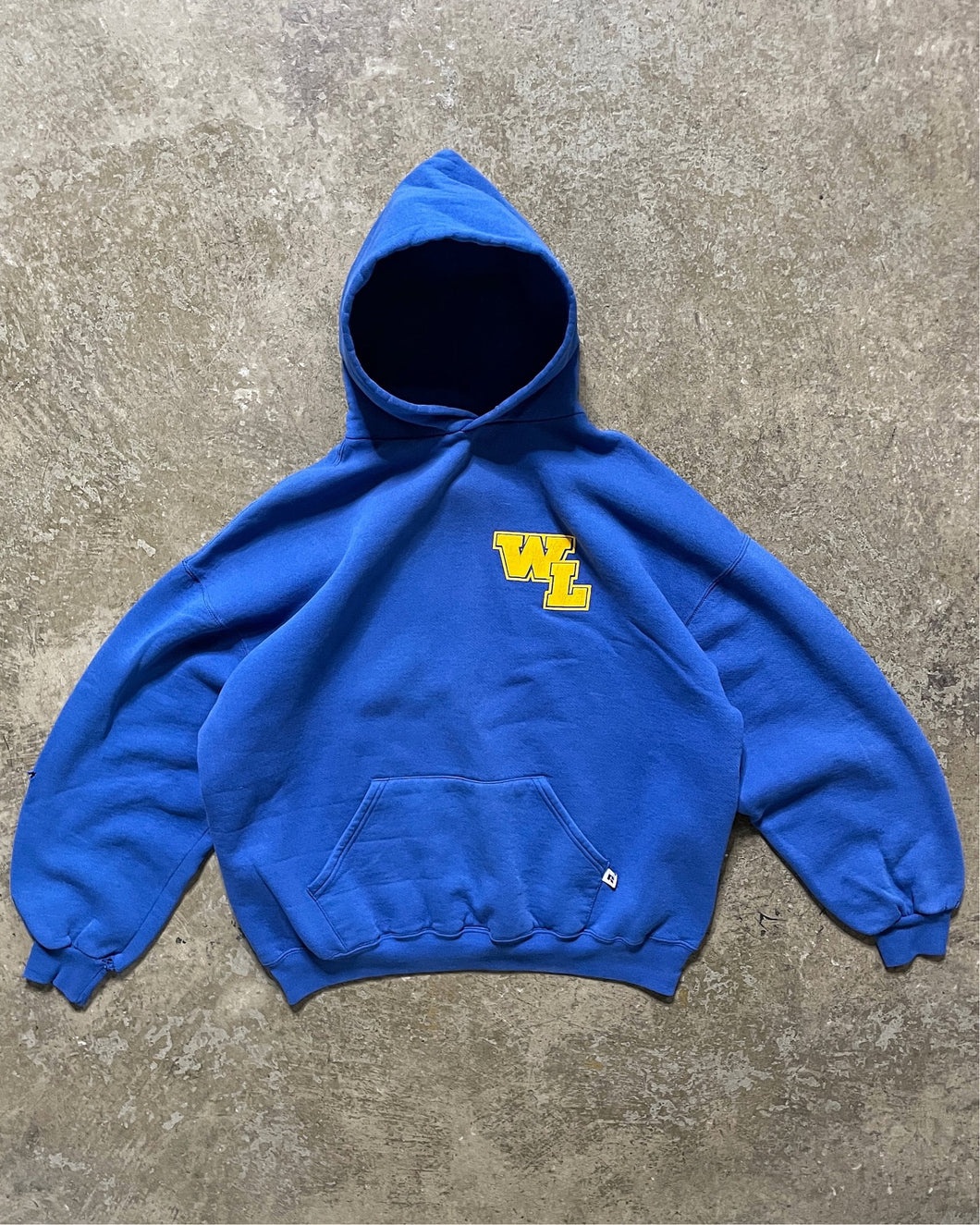 FADED BLUE “ W L “ RUSSELL HOODIE - 1990S