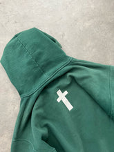 Load image into Gallery viewer, FADED PINE GREEN “CENTRAL RAMS WRESTLING” HEAVYWEIGHT RUSSELL HOODIE - 1990S
