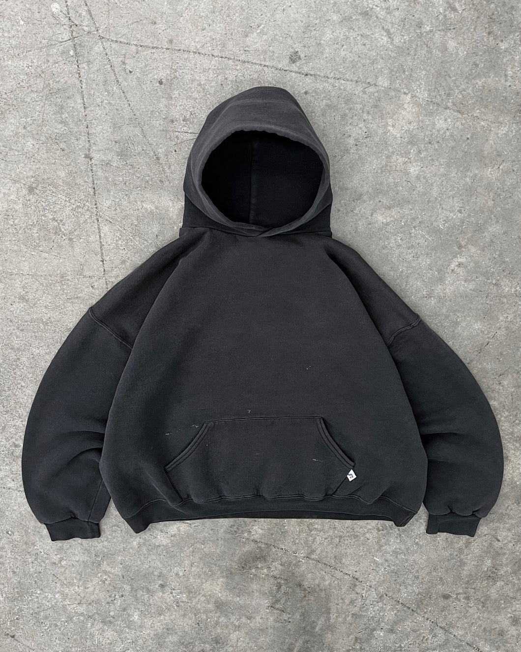 FADED BLACK RUSSELL HOODIE - 1990S
