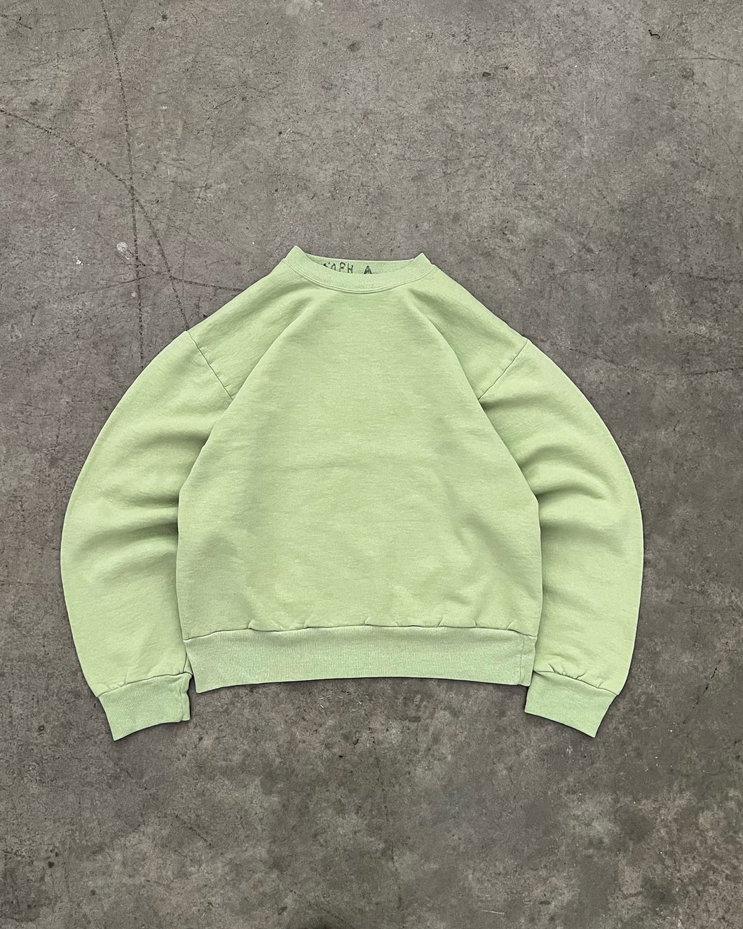 FADED PALE GREEN SWEATSHIRT - 1990S – AKIMBO CLUB