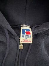 Load image into Gallery viewer, FADED NAVY BLUE ZIP UP RUSSELL HOODIE - 1990S
