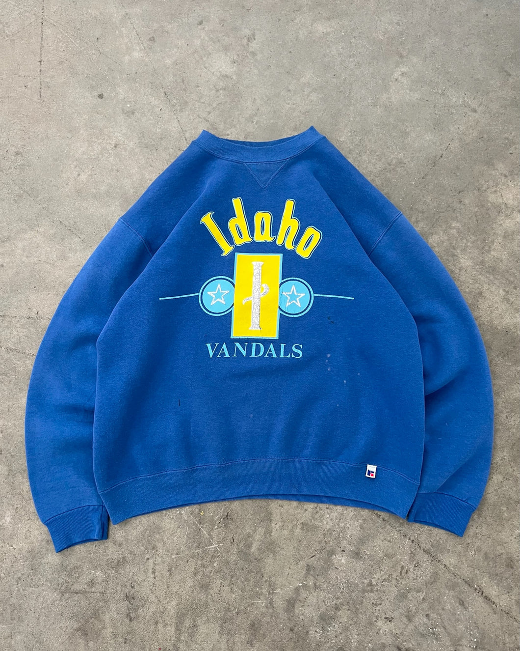 FADED BLUE “IDAHO VANDALS” RUSSELL SWEATSHIRT - 1990S