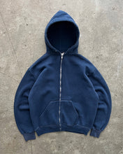 Load image into Gallery viewer, FADED NAVY BLUE ZIP UP HOODIE - 1970S
