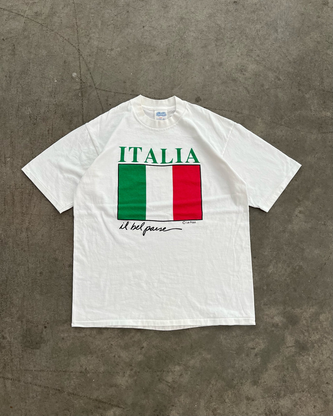 SINGLE STITCHED “ITALIA” WHITE TEE - 1990S