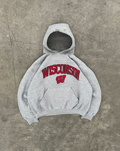 Load image into Gallery viewer, HEATHER GREY “WISCONSIN” RUSSELL HOODIE - 1990S
