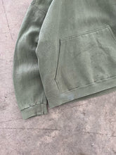 Load image into Gallery viewer, FADED OLIVE GREEN REPAIRED HEAVYWEIGHT HOODIE - 1990S
