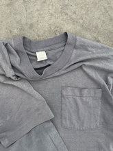 Load image into Gallery viewer, SUN FADED CEMENT GREY SINGLE STITCHED POCKET TEE - 1980S
