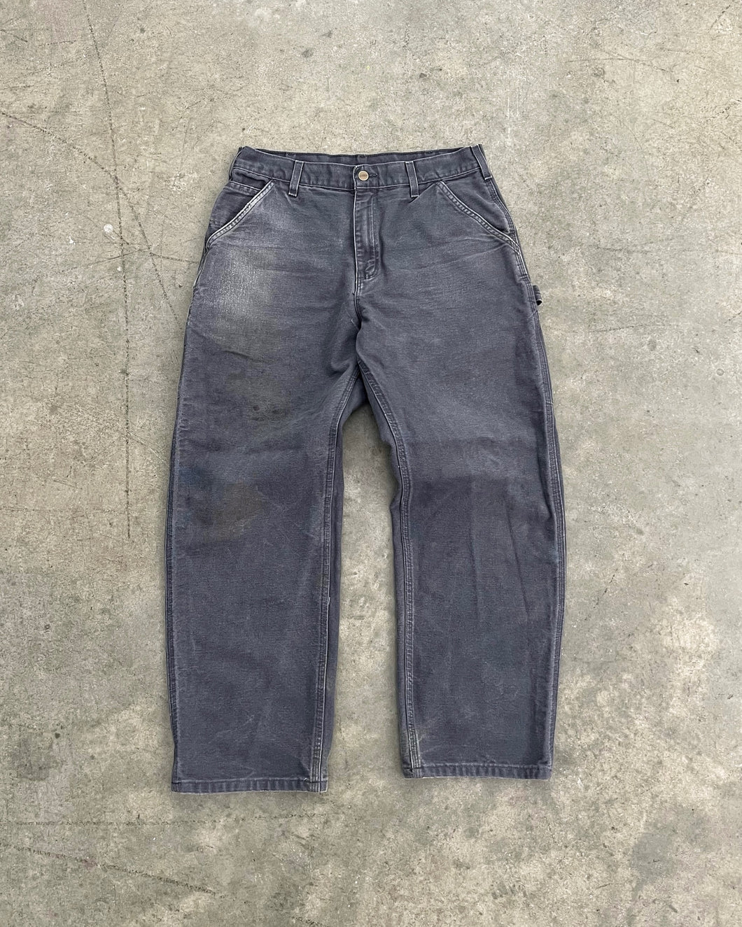 FADED DEEP GREY CARHARTT PANTS - 1990S