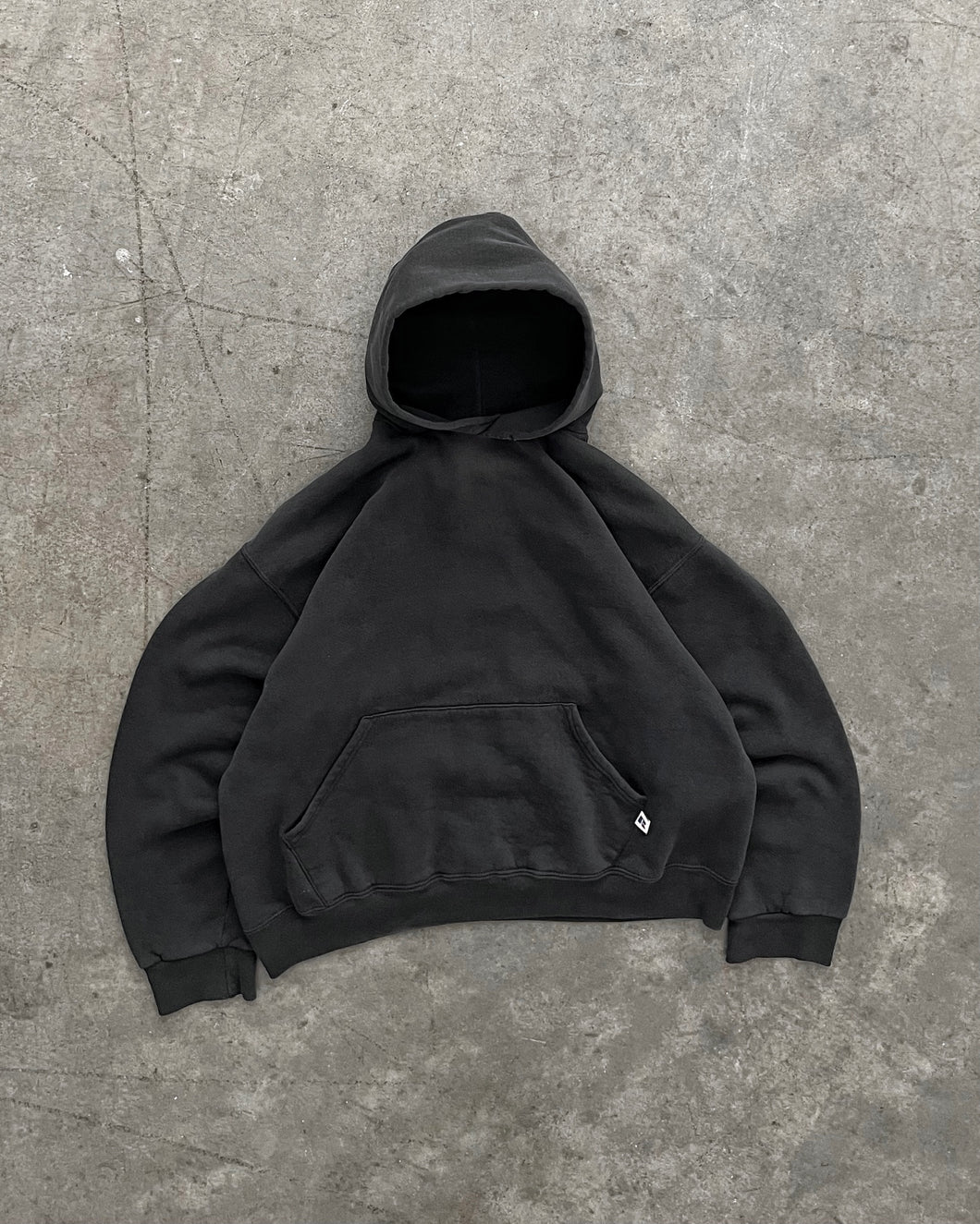 FADED BLACK RUSSELL HOODIE - 1990S