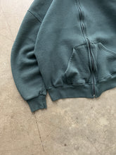 Load image into Gallery viewer, FADED DEEP FOREST GREEN RUSSELL ZIP UP HOODIE - 1990S
