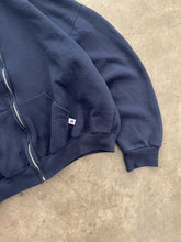 Load image into Gallery viewer, FADED NAVY BLUE RUSSELL ZIP UP HOODIE - 1990S
