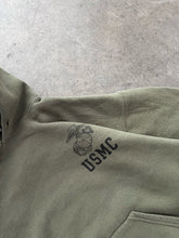 Load image into Gallery viewer, FADED OLIVE GREEN ‘USMC’ HOODIE - 1990S
