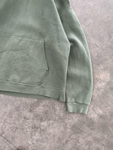 Load image into Gallery viewer, FADED OLIVE GREEN REPAIRED HEAVYWEIGHT HOODIE - 1990S
