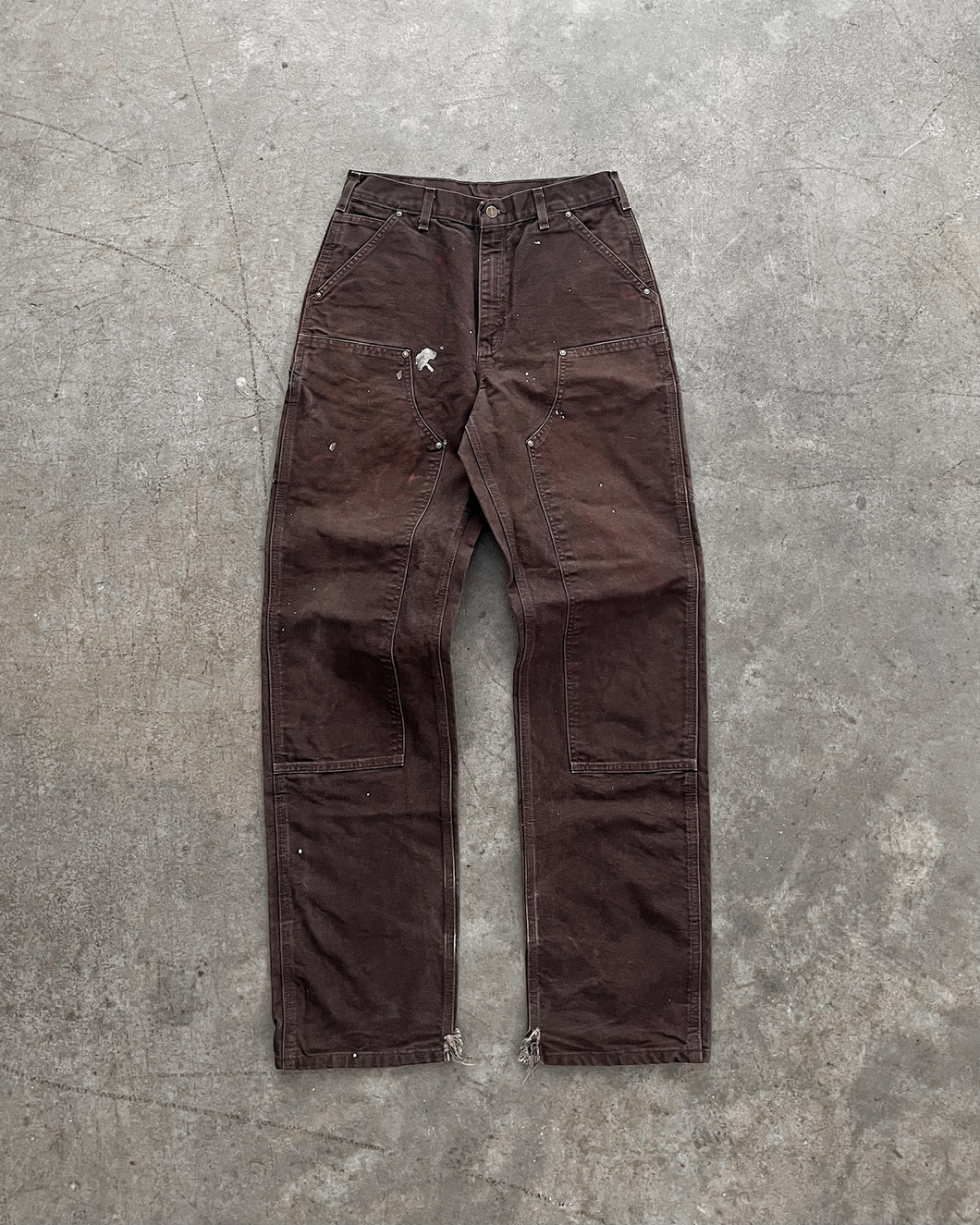 FADED BROWN PAINTERS DOUBLE KNEE CARHARTT PANTS - 1990S
