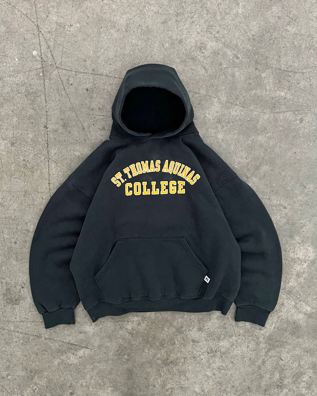 FADED BLACK RUSSELL HOODIE - 1990S