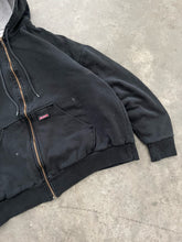 Load image into Gallery viewer, FADED BLACK THERMAL LINED DICKIES ZIP UP HOODIE - 1990S
