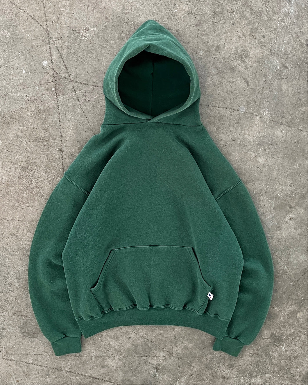 FADED PINE GREEN RUSSELL HOODIE - 1990S