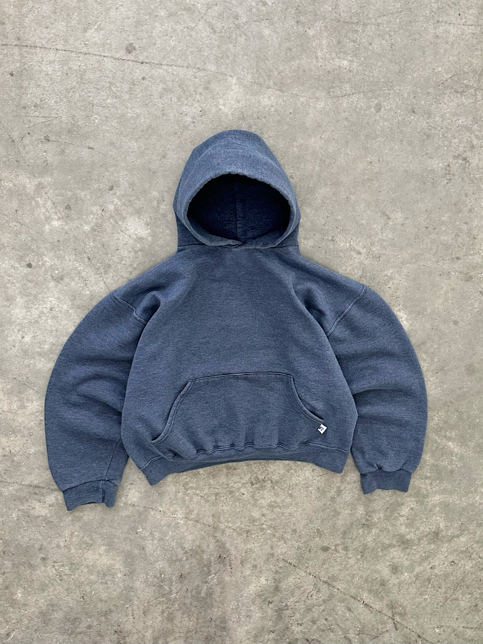 FADED STEEL GREY RUSSELL HOODIE - 1990S – AKIMBO CLUB