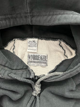 Load image into Gallery viewer, FADED BLACK WAFFLE LINED ZIP UP HOODIE - 1990S
