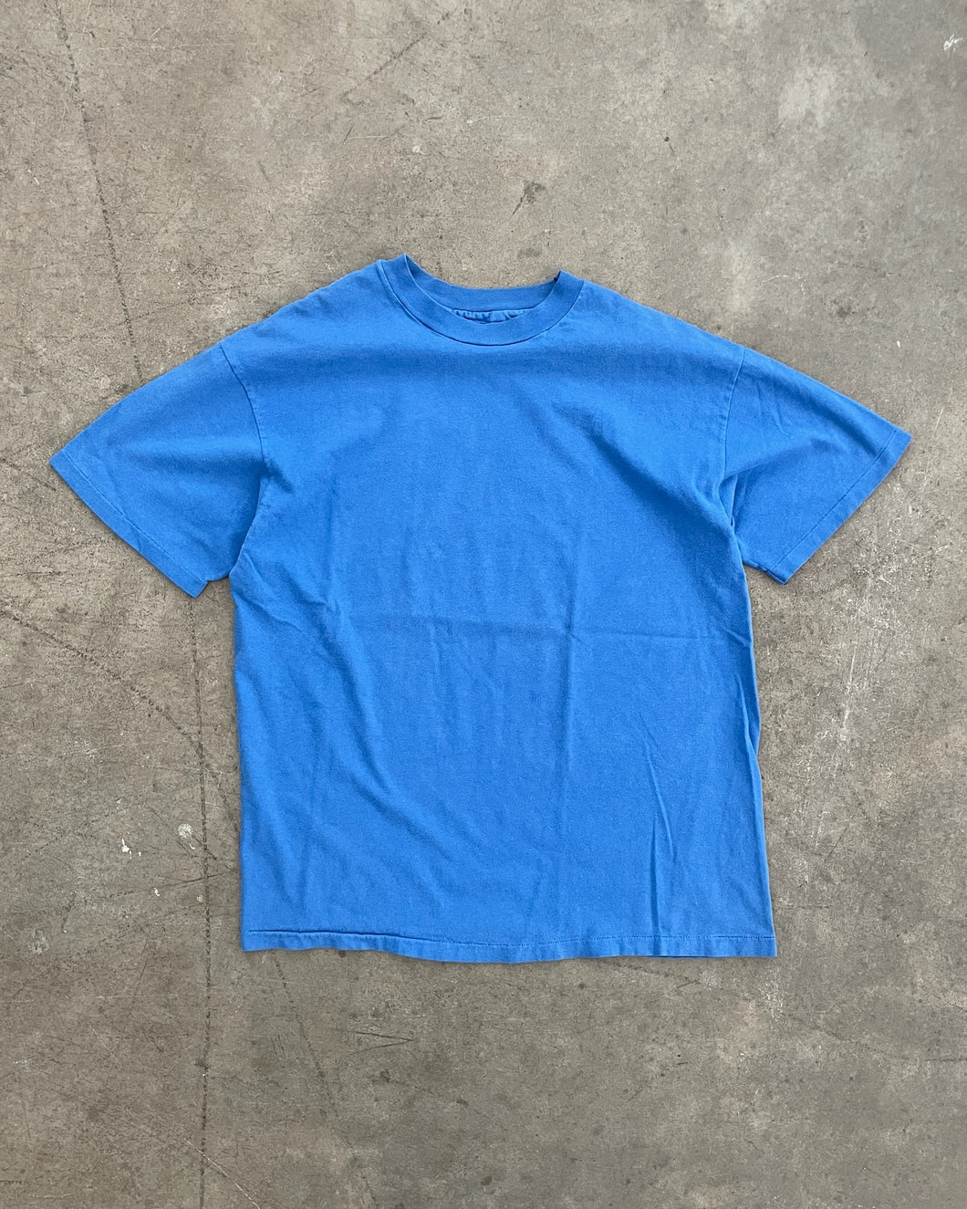 FADED BLUE HANES SINGLE STITCHED TEE - 1990S